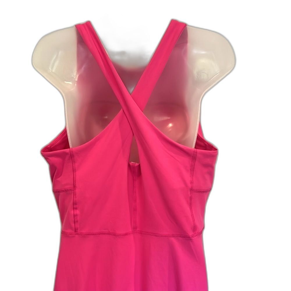 Rae Mode Plus Size Butter Feel Romper Dress with keyhole Hot Pink - Picture 4 of 5